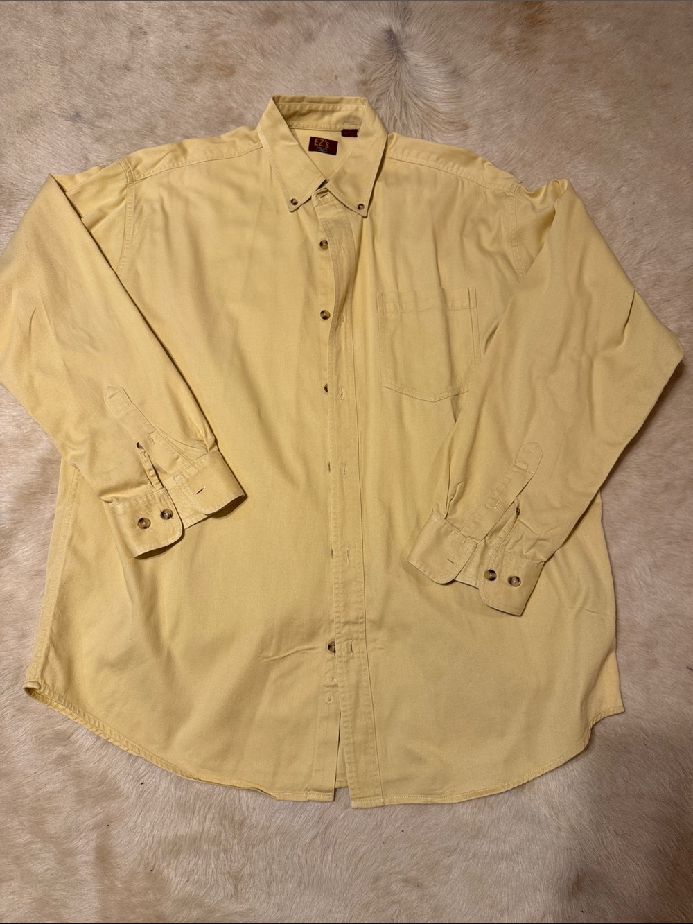 Haggar Pale Yellow Long-Sleeve Button-Up Shirt